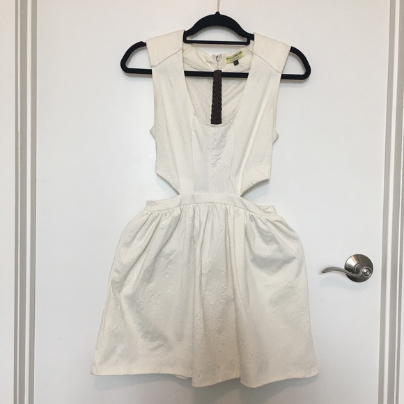 bershka white cut out dress Bershka rustic cut out midi dress in white